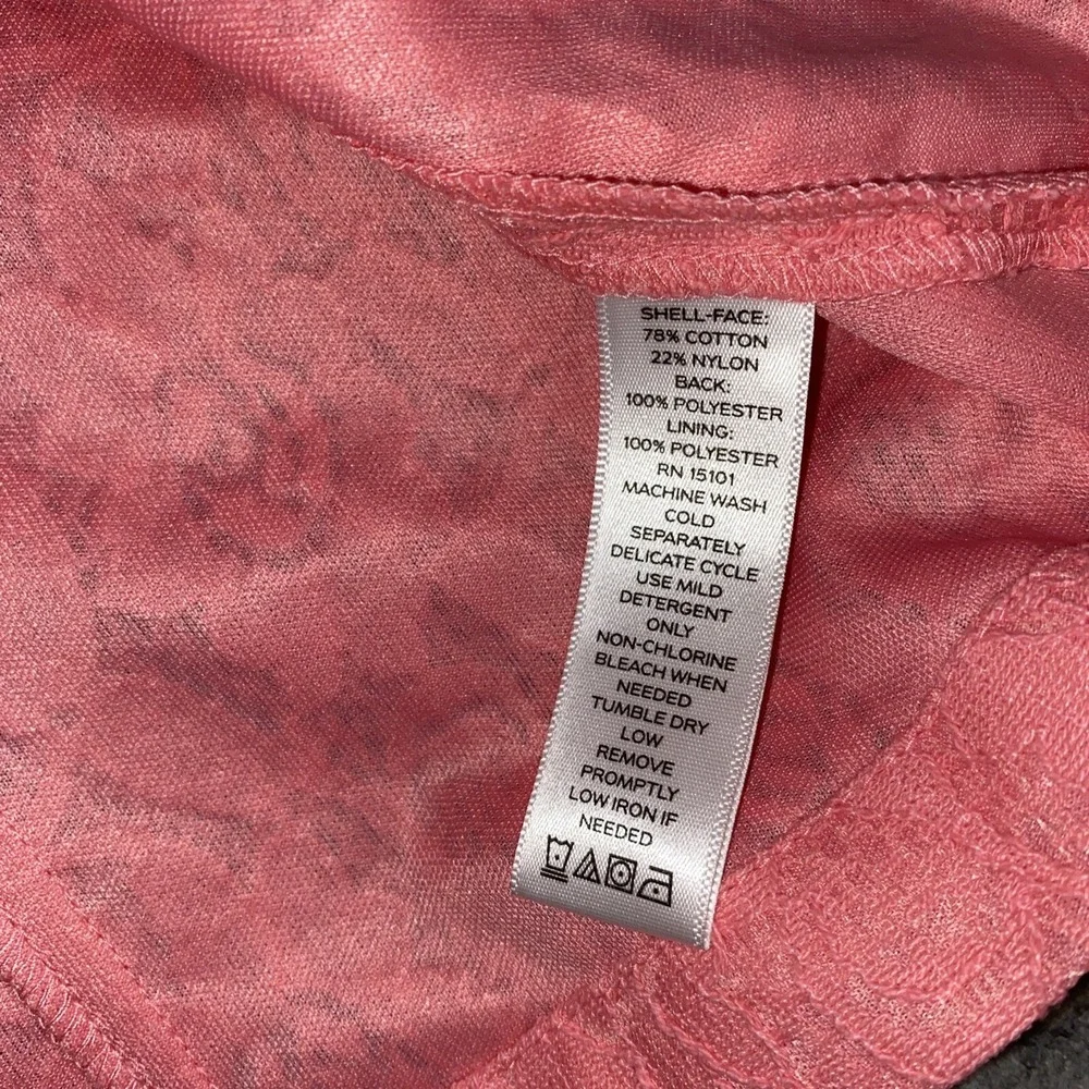 Susan Graver‎ Women's Large Pink Textured Lace Zip Up Longline Jacket Spring